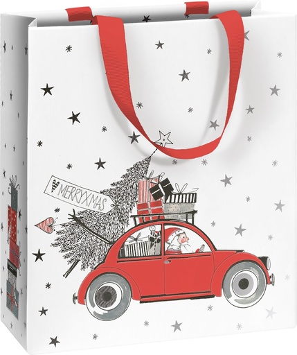 [44659931] KALINA CHRISTMAS GIFT BAG WITH HANDLES 18*8*21 RED OR LIGHT GREY