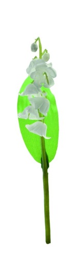 [60700774] LILY OF THE VALLEY STAKE 1 BRANCH 1 LEAF HT 15CM PLASTIC 30 PCES