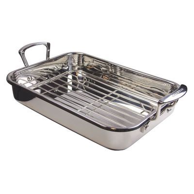 [57662870] SCANPAN BAC A ROTIR INOX A/GRILLE 42X26CM SCANPAN CLASSIC COUTEAU OFFICE 11.5CM