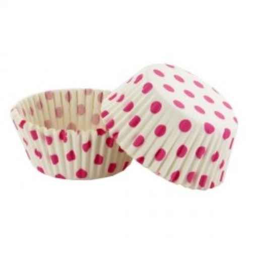 [70407412] Cupcakevormpjes  wit met roze stip50 stukken =blister