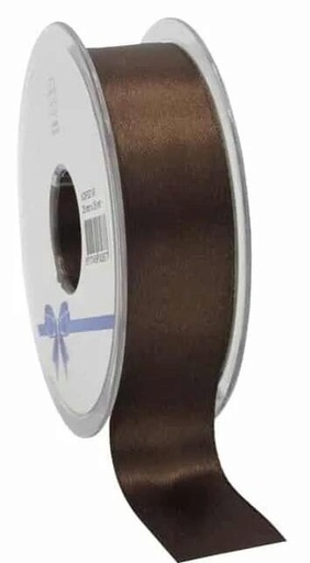 [70410052] CHOCOLATE BROWN DOUBLE-SIDED SATIN RIBBON 25MM X 25M