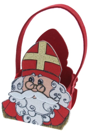 [62230136] PANIER FEUTRE AVEC ANSE GM SAINT NICOLAS"VINTAGE"