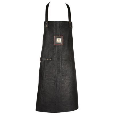 [57661343] ARTEFACTO KOLOS CROCODILE APRON BLACK LEATHER H83X63CMCM CROSSED BACK