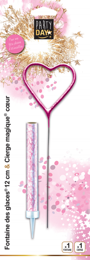 [00067423] Dream Spark 12CM 50/55 SEC + Heart-Shaped Magic Sparkler Pink