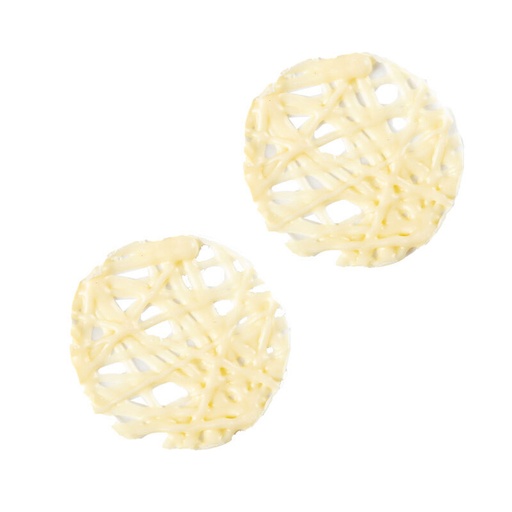 [08054003] 1034382 ROUND GRID WHITE CHOCOLATE 4 CM 75 INCHES