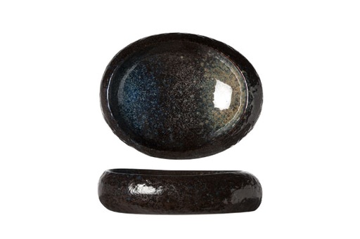 [00067576] ZWARTE YORU OVALE SCHAAL 19X15XH5CM 21CL