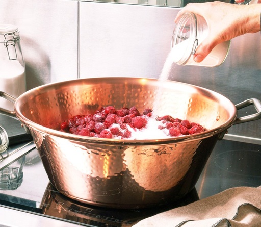 [00067607] BAUMALU CONFITUURPAN 40CM KOPER INDUCTIE GEHAMERD 2 HANDVATEN 12L - 50.BA207025 