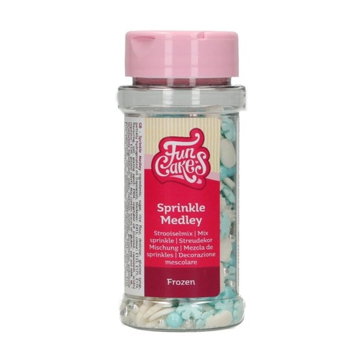[08053162] FUNCAKES MIX FROZEN SUGAR DECORATION WHITE/BLUE/SILVER 50GR