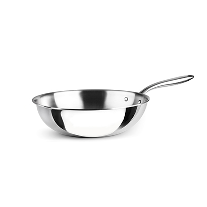 [00067709] LACOR WOK ROESTVRIJ STAAL TRICHEF 28XH8,0CM ALLE BRANDPUNTEN