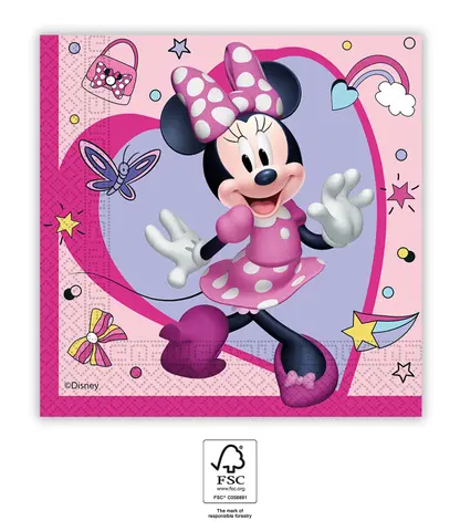 [00068343] MINNIE JUNIOR SERVIETTES EN PAPIER 33x33CM 20 pcs
