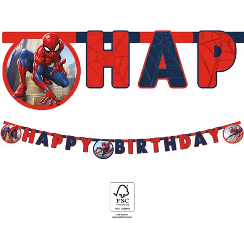 [00068366] SPIDERMAN CRIME FIGHT FSC GUIR HAPPY B-DAY 1pc