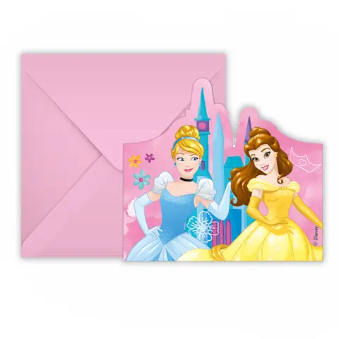 [00068377] PRINCESS LYS  DIE-CUT INVIT.ET ENVELOPPES 6pcs