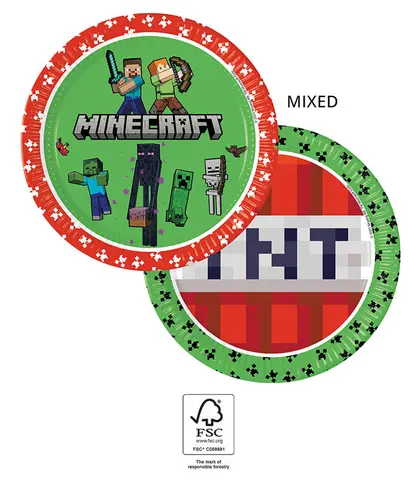 [00068426] MINECRAFT ASSIETTES EN PAPIER 23CM