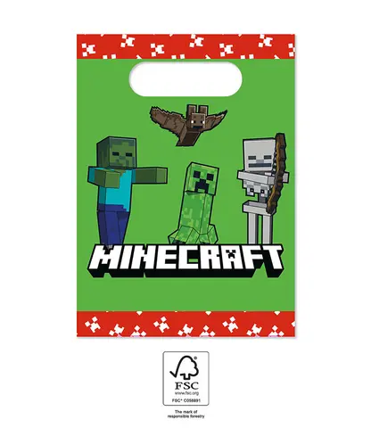 [00068429] MINECRAFT SACHETS CADEAUX EN PAPIER 4 pcs