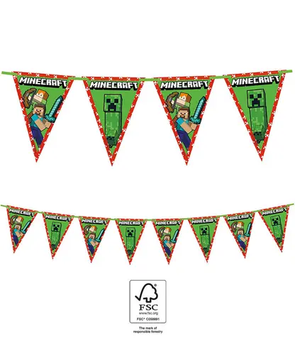 [00068431] MINECRAFT GUIRLANDE DRAPEAUX 1pc