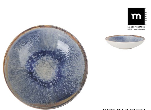 [00068505] AELIA MONACO SOEPBORD 21CM GROENE/BLAUW STEENGOED  - AE26102