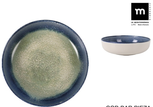[00068517] OLAF MONACO SOUP BOWL 18XH5CM GREEN/BLUE STONEWARE OLA27102
