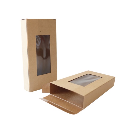 [00068539] Tabletreep chocolade doosje 16x8cm hoogte 2,3cm met venster