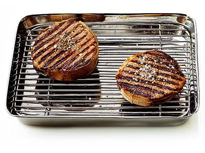 [00068882] LACOR STAINLESS STEEL DISH 40.5X30.5X2.5CM WITH GRILL