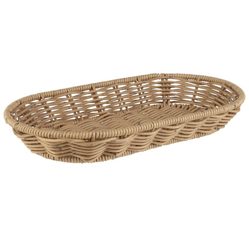 [00068895] APS BEIGE OVAL BREAD BASKET 28X16XH4CM PP REINFORCED STAINLESS STEEL - 40342