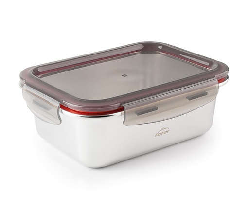 [00068975] LACOR ECOINOX HERMETIC TIN 820ML RECT 20X15XH5CM PP LID