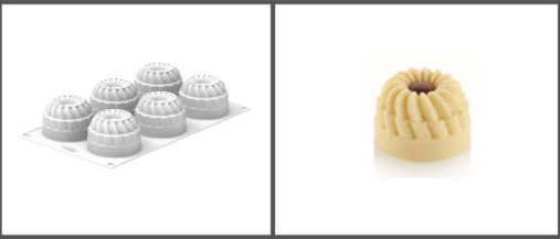 [00069066] SILIKOMART ROUND MOLD ø70 H 48 MM "PLEIN COEUR" 6 CAVITIES OF 142ML