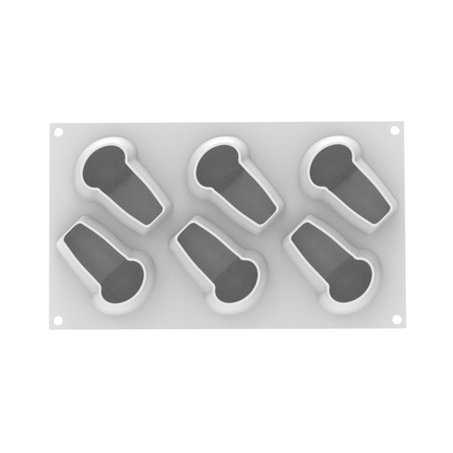 [00069072] SILIKOMART BABA MOLD 145 - 90X62 H 55 MM + CUTTER - 6 CAVITIES OF 145ML