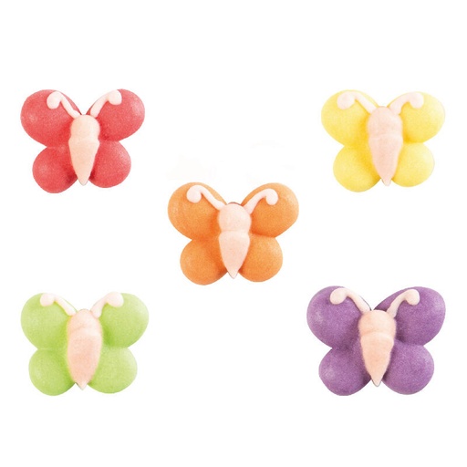 [08054270] 1051764 ASSORTIMENT PAPILLON MULTICOLORE EN SUCRE 3X2CM 280 PCES ***S/CDE***