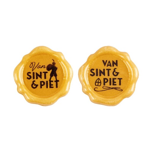 [00070370] 2036722 Stempel Van Sint en Piet 3 cm 175pcs ***OP/ORDER***