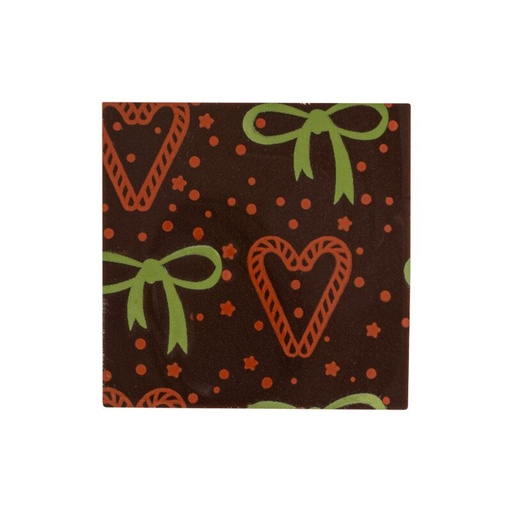 [00070373] 2015436 Vierkant Kerst strik en hart 3x3 cm 220pcs ***OP/ORDER***