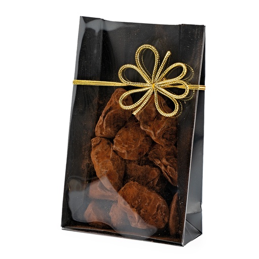 [00070658] POCHETTE LUXE CARTON NOIR ET TRANSPARENT 10X4H16CM 25PCS