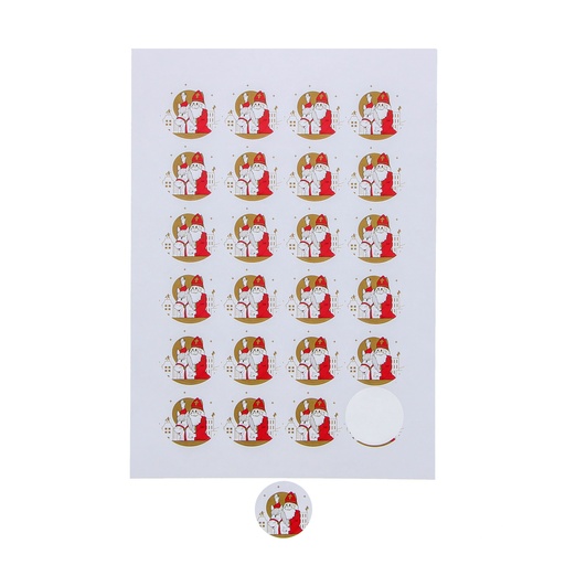 [00070671] STICKER 4CM SAINT NICHOLAS WITH HORSE 24PCS