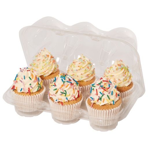 [00070886] SET VAN 3 PLASTIC DOZEN VOOR 6 CUPCAKES
