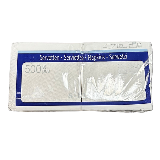 [00070968] SERVIETTES BLANCHES 1PLI 33X33 CM  500PCS