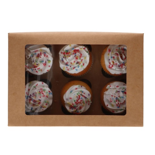 [00071063] FUNCAKES BOÎTE POUR 6 CUPCAKES KRAFT 24 X 16,5CM HT 7,5CM