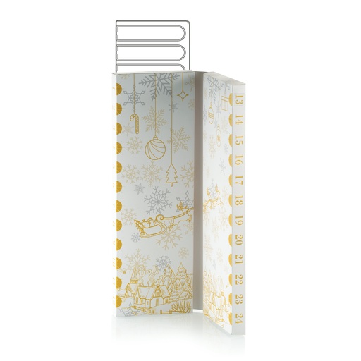 [00073211] SILIKOMART VORM 10 CADEAUVERPAKKINGEN KERSTAFTELING - 10 DOZEN "CHRISTMAS COUNTDOWN" + 20 THERMOFORMONDERSTEUNINGEN