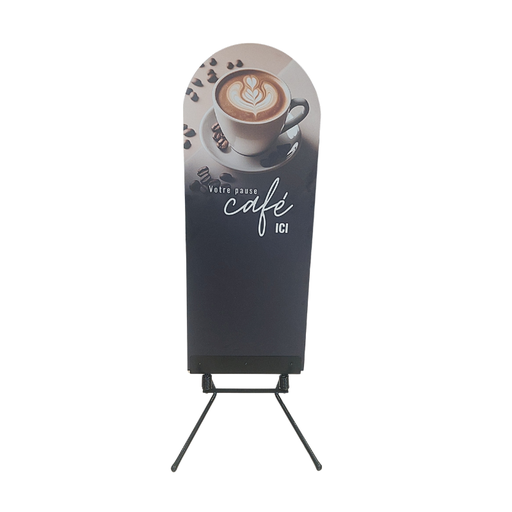[00073255] "COFFEE" PAVEMENT SIGN WITH ROUNDED CUT 60 x 150 CM + STAND