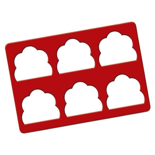 [00073314] SILICONE MOLD FOR LOG TIP 290 X 195 X 2 MM – 6 CLOUD-SHAPED CAVITIES – CHQ042