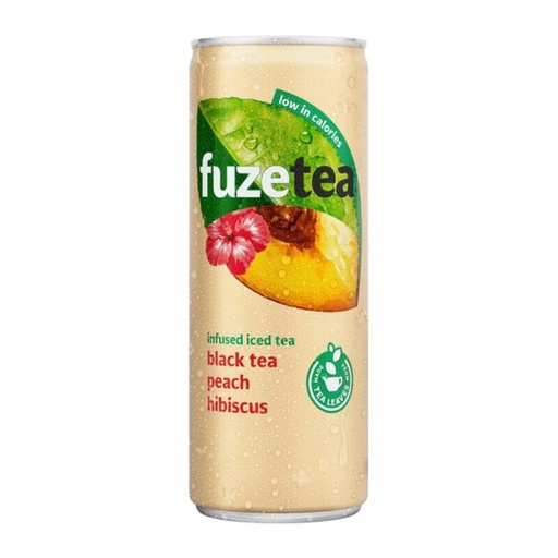 [06100654] DRINK FUZE THE BLACK TEA PEACH HIBISCUS 24X33CL BLIKJE