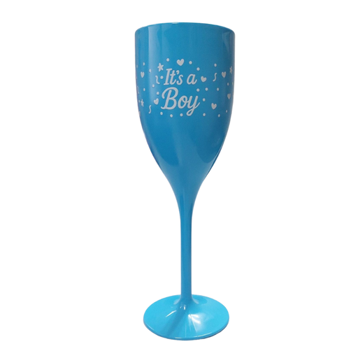 [00074055] VENUS BLUE FLUTE GLASS "IT'S A BOY" POLYMER 17CL
