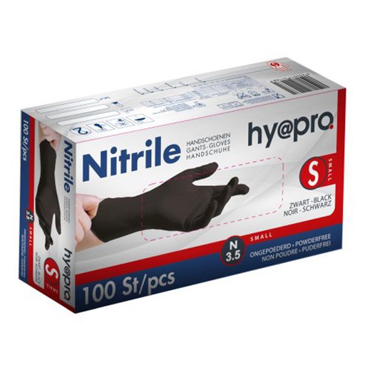 [00074056] ZWARTE NITRIL HANDSCHOENEN MAAT S POEDERVRIJ 100ST