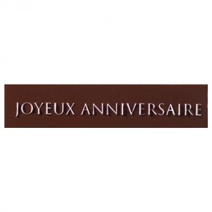 [08056538] 050280 PCB RECTANGLES CN AVEC RELIEF JOYEUX ANNIVERSAIRE 7X1,5 CM  45PCES ***S/CD***