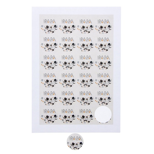 [00074085] 4CM STICKER "SUPER PAPA" 24ST