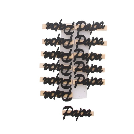 [00074087] PINCE NOIR "PAPA" 12PCES 65 X 15MM HT25MM 