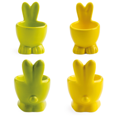 [00074151] COQUETIER AVEC OREILLES JAUNE/VERT 2ASS. DIAM 4.5CM HT 5CM