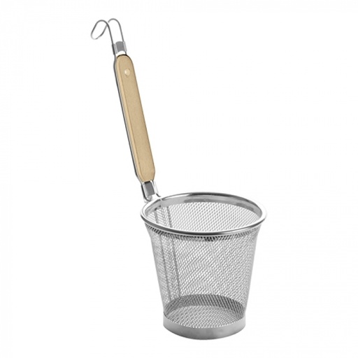 [00074181] LACOR ROUND PASTA BASKET 13X14CM WOODEN HANDLE 20CM 