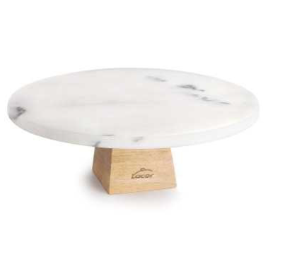 [00074188] LACOR MARBLE CAKE DISPLAY STAND Ø 20CM WOODEN LEG HT 7CM
