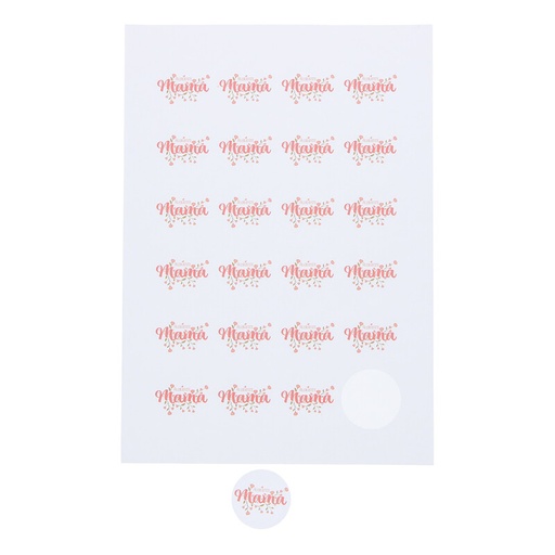 [00074478] STICKER 4CM "FLOWER" DEAREST MOM 24PCS