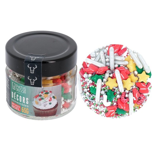 [00074516] MIX DECORS EN SUCRE MELANGE DE NOËL 65GRS