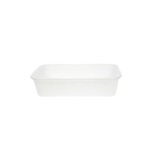 [00074731] WHITE PP MICROWAVABLE TRAY WITH LID 500ML 25PCS